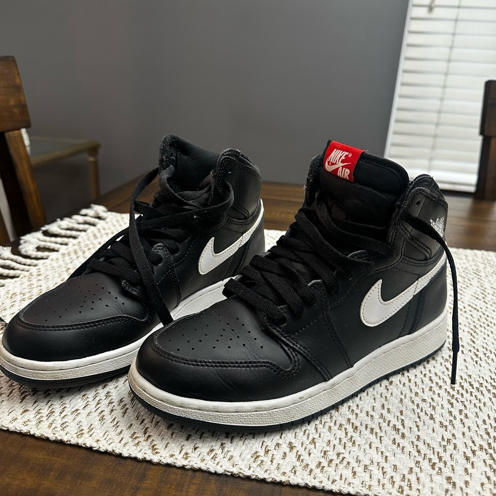 Jordan Kids Black and White High-Top Sneakers
